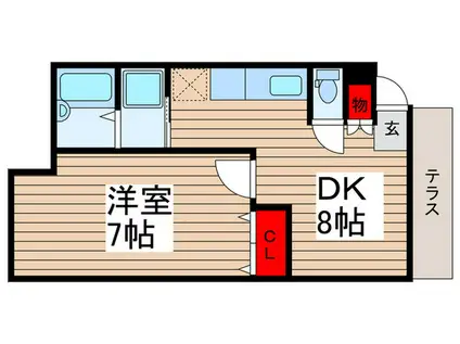 パール仲町マンション(1DK/5階)の間取り写真