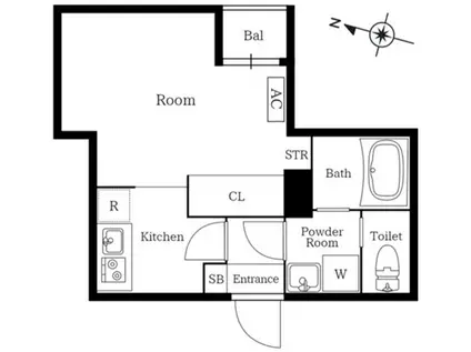 プレニーズ護国寺PREMIER(ワンルーム/2階)の間取り写真