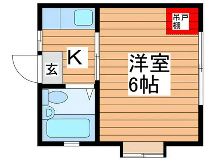 宝ニューハイツ(1K/1階)の間取り写真