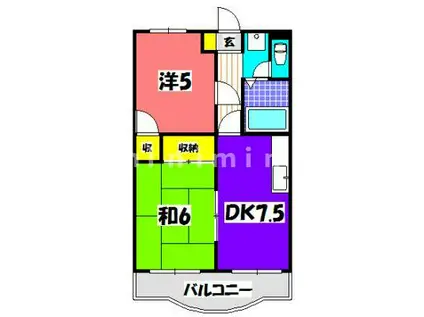 プレジオ坂本(2DK/3階)の間取り写真