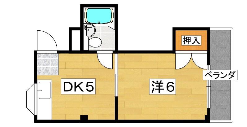 三木マンション(1DK/3階)の間取り写真