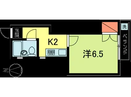 ベルメゾン(1K/1階)の間取り写真