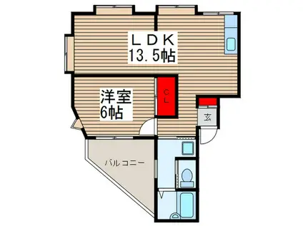 フォワーローゼス松戸(1LDK/2階)の間取り写真