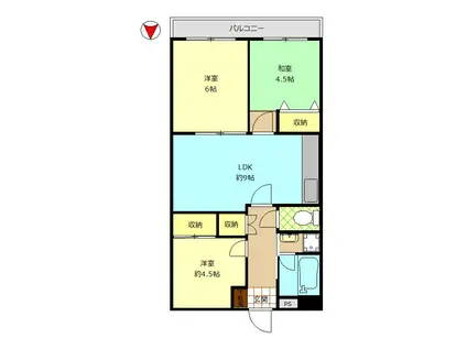 東品川ハイツ(3LDK/3階)の間取り写真