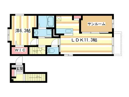 グリーンハイツ加茂I(1LDK/2階)の間取り写真