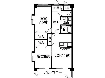 NNMマンションA(2LDK/3階)の間取り写真