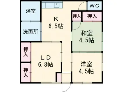 サニーヒルEIDA(3DK/1階)の間取り写真