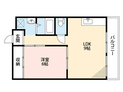 西田辺PREMIERE(1LDK/3階)の間取り写真