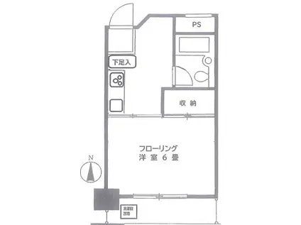 ハイツ八丁堀(1K/8階)の間取り写真