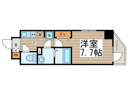 Nステージ亀戸II(1K/6階)の間取り写真