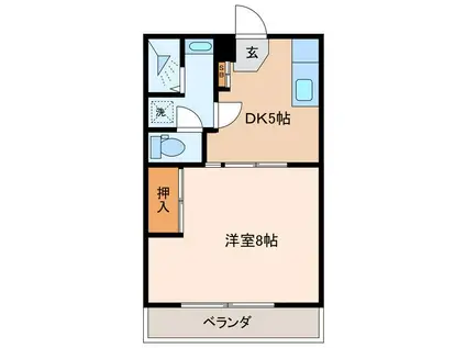 不二屋鷹匠ハイツ(1DK/3階)の間取り写真
