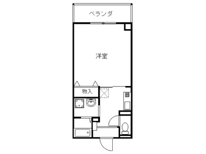 ハートフルケア(1K/2階)の間取り写真