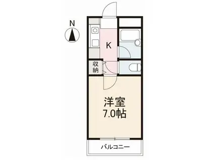 フィール1番館(1K/2階)の間取り写真