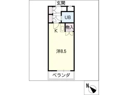 シャトルミエ(ワンルーム/3階)の間取り写真