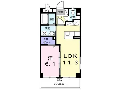 フォレスタ ドオロ(1LDK/1階)の間取り写真
