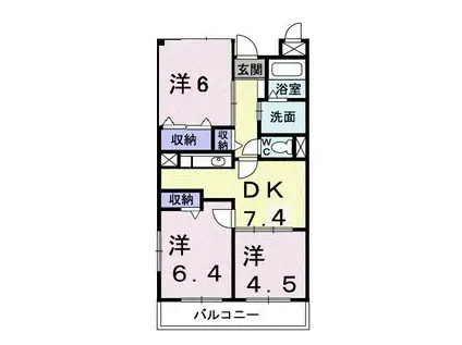 グランドプレステ-ジ(3DK/2階)の間取り写真