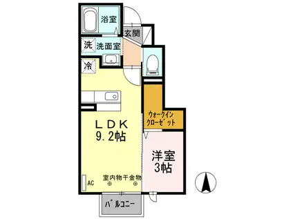 クレディ(1LDK/1階)の間取り写真