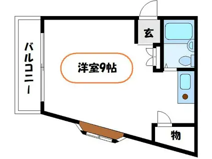 フレンズハイツ(ワンルーム/2階)の間取り写真