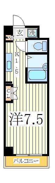 KDXレジデンス柏(1K/1階)の間取り写真
