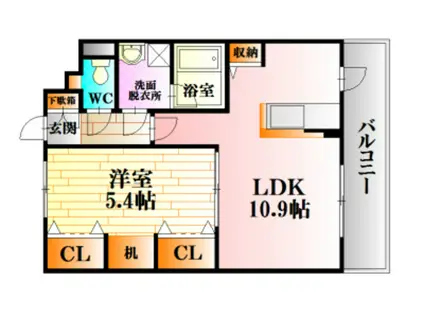 ビータス千代田I(1LDK/1階)の間取り写真