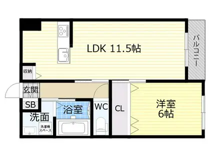 ウイルコート1番館(1LDK/2階)の間取り写真