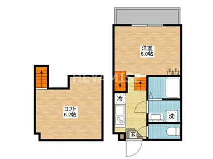 ヴィオラ真崎町(1SK/1階)の間取り写真