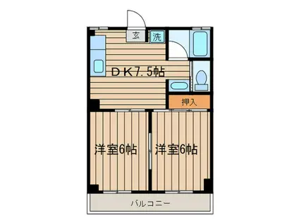 フォレスト マリアナ(2DK/3階)の間取り写真