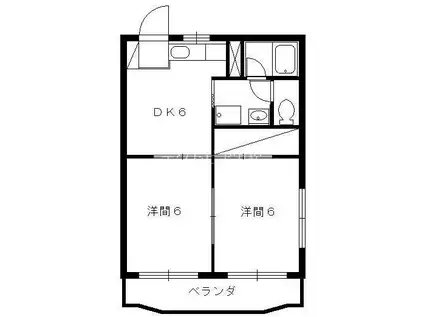 コーポラスサンライズA(ワンルーム/3階)の間取り写真