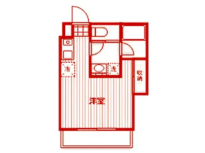 ルナ・オークラヤマ(ワンルーム/2階)の間取り写真