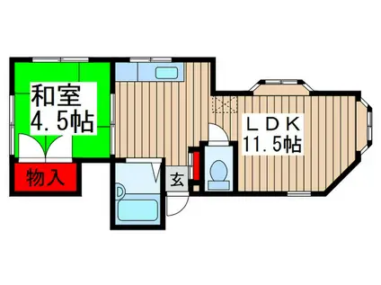 デュエット芝(1LDK/3階)の間取り写真