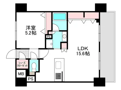 プロサンスロジェ広島駅南(1LDK/3階)の間取り写真