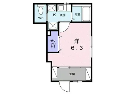 サンダーソニア(1K/1階)の間取り写真