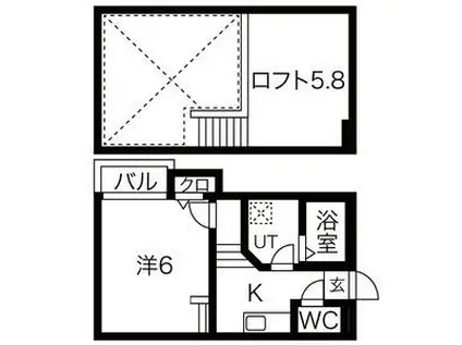 CREO本陣参番館(1K/1階)の間取り写真
