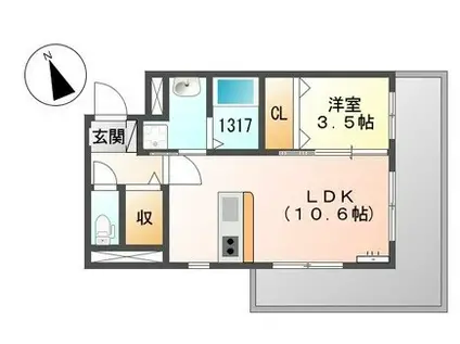 エクシード(1LDK/5階)の間取り写真