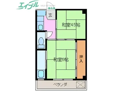 ネオステージ大仲新田I(2K/1階)の間取り写真