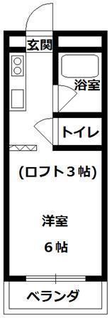 メイプルコート広原(1K/2階)の間取り写真