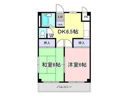 ロイヤルレジデンス清水公園(2DK/1階)の間取り写真