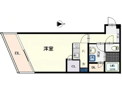 ブランネージュ銀閣寺道(1K/2階)の間取り写真