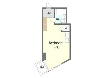 三越東中野マンション(ワンルーム/7階)の間取り写真