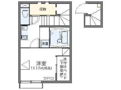 レオネクストブランシュ(1K/2階)の間取り写真