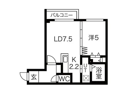ESTOR琴似(1LDK/4階)の間取り写真