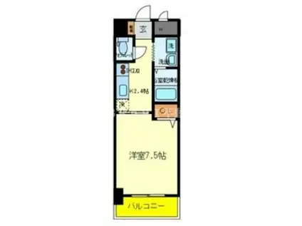 パウゼ大手前(1K/3階)の間取り写真