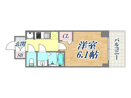 エステムコート神戸グランスタイル(1K/7階)の間取り写真