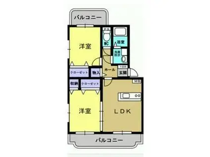 ユーミーリオプレットI(2LDK/3階)の間取り写真