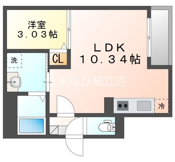 JACK HACHIMANIII(1LDK/2階)の間取り写真