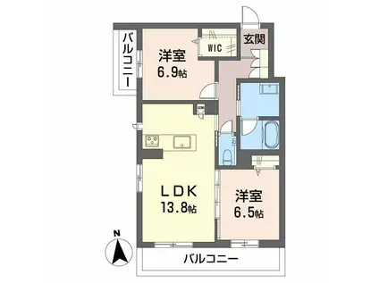シャーメゾン並木(2LDK/4階)の間取り写真
