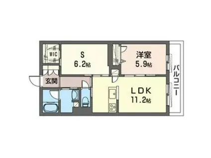 RYUCIEL中央林間(1SLDK/2階)の間取り写真