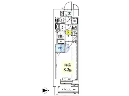 ベラジオ雅び京都西院(1K/3階)の間取り写真