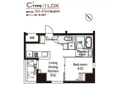 WEAVE BASE -ASUKAYAMA PARK(1LDK/5階)の間取り写真