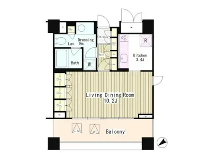 パークオアシス赤坂丹後坂(ワンルーム/3階)の間取り写真